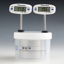 간이열량계/뚜껑에구멍이2개뚫린원통