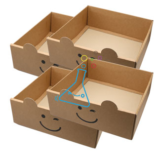 종이상자네개/종이상자를밀어가방을옮겨보자/4개1조