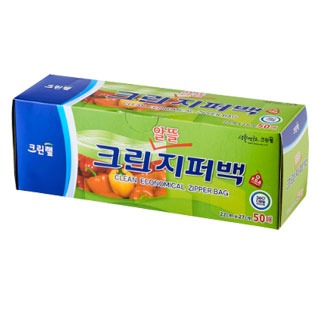 크린알뜰지퍼백/크린지퍼백/중 50매